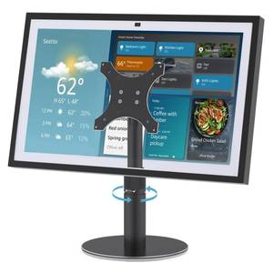 lot 6374 image: Almoz Desk Stand for Echo Show 21, Echo Show 15 (All Generations), Raises Up to 9.5 from Desk, Tilt and Swivel Mount for Alexa Echo Show 21, No Tools Required, Stable Centered Rod Design (UP-Blcak)