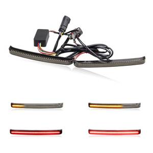 lot 6378 image: MotoParAcc Saddle bag LED Tail Lights Smoked Saddlebag Brake Running Light with Sequential LED Turn Signals for Harley Touring, Sportster, Dyna, Street Glide Road King 2014-2023