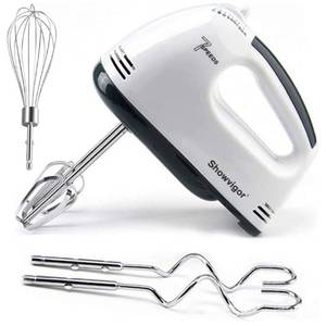 lot 6387 image: Showvigor Electric Hand mixer - 7 Adjustable Speed 180W Handheld Mixer Electric Whisk with 5 Stainless Steel Accessories, Turbo BoostSelf-Control Speed  Eject Button Food Beater for Cakes Eggs