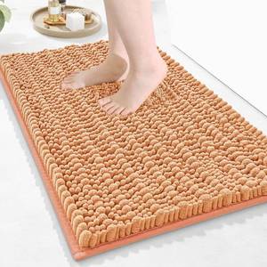 lot 6388 image: Arotive Luxury Chenille Bathroom Rug Mat, Extra Soft Thick Absorbent Shaggy Bath Rugs, Non-Slip Machine Wash Dry, Plush Bath Mats for Bathroom, Shower and Tub, 24x16, Peach