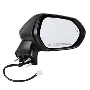 lot 6390 image: Driver Side Mirror Compatible with 2020-2025 Toyota Corolla 7Pins with Power Glass Heated Manual Folding blind spot monitoring with turn signal Black Left Side View Mirrors Replace TO1320395