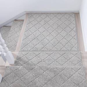 lot 6398 image: COSY HOMEER Edging Stair Treads Non-Slip Corner Indoor Stair Runners for Wooden Steps,Landing Slip Resistant Stair Rugs Mat for Kids and Dogs,100% Polyester TPE Backing,Grey,30x30 inch