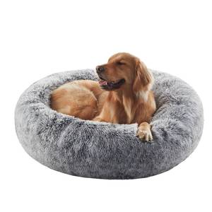 lot 6400 image: BedStill 36 inches Donut Dog Bed for Large Dogs - Calming Fluffy Round Pet Bed with Removable & Washable Cover,Fits up to 80 lbs Pets (Dark Grey,Large)