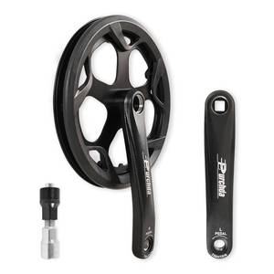 lot 6402 image: Bike Crankset for Ebike 48T52T Universal Bike Crankset Set Double Chain Cover 170mm Aluminium Alloy Arm for Single Speed and 678 Speeds Electric Bikes, Fat Tire Bike (Crank Removal Tool Included)