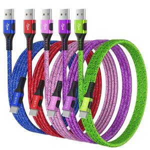 lot 6416 image: XIAWAO USB to USB C Cable, (3ft 5-Pack) for iPhone 1717 Pro17 Pro Max17 Air1616e16 Pro16 Pro Max1515 Pro15 Pro Max Charger Cord Fast Charging, for Galaxy S25 S24 A56 A55 A36 A26 A16, Moto