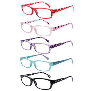 lot 6446 image: MAEOWN 5 Pack Reading Glasses for Women, Blue Light Blocking Computer Readers, Ease Blurry Vision Dry Eyes Anti UV Glare (Multicolor, 4.5, x)