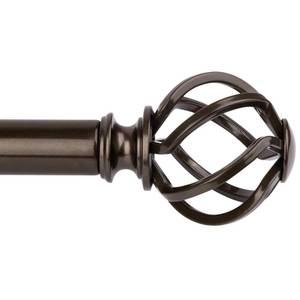 lot 6462 image: KAMANINA Bronze Curtain Rod for Windows 66 to 120 Inch (5.5-10ft), 1 Inch Heavy Duty Curtain Rods 32 to 120, Long Decorative Single Drapery Rods, Twisted Cage End