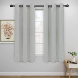 lot 6479 image: Easy-Going Blackout Curtains for Bedroom, Solid Thermal Insulated Grommet and Noise Reduction Window Drapes, Room Darkening Curtains for Living Room, 2 Panels (42x63 in, Greyish White)