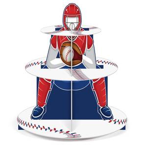 lot 6486 image: Zopeal Baseball Cupcake Stand Party Decorations 3 Tier Baseball Dessert Cup Cake Table Displays Sports Theme Cupcake Holder Concession Tower Stand Decorations for Sports Birthday Party Supplies