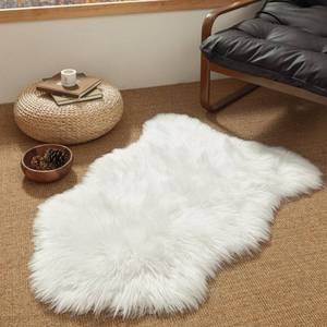 lot 6491 image: Ashler Faux Fur Rug, Fluffy White Small Sheepskin Rug, Ultra Soft 2x3 Ft Mat, Machine Washable Shag Mats, Nursery Throw for Bed, Living, Kids Room