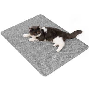 lot 6498 image: Conlun Cat Scratcher Mat,Natural Sisal Cat Scratch Pad with Hook&Loop Tape,Horizontal Floor Kitty Scratching Pads Rug for Indoor,Pet Furniture Protector for Couch&Carpets&Sofas, Large, Grey
