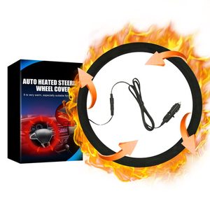 lot 6505 image: Heated Steering Wheel Cover,12V Steering Wheel Warmer 14.5-15.5 Inch Steering Wheel Protector Cover for Winter Universal Fit Steering Wheel Outer for Cars Trucks Vans