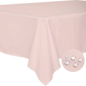 lot 6518 image: BYDOLL Table Cloth Pale Pink 60x60 Inch Tablecloth for 6 Foot Square Tables Outdoor Washable Wrinkle Free and Spillproof Polyester Tablecloth for Festival Camping Picnic Party Cover