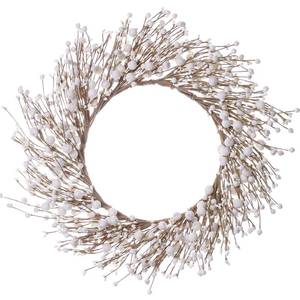 lot 6523 image: LLZLL White Berry Wreath,20 Inches Winter Wreaths for Front Door Winter Wreaths Christmas Wreath for Winter and Christmas Decor