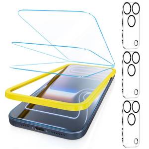lot 6528 image: Fotbor 33 Pack for iPhone 17 Pro Screen Protector, Anti-Blue Light, Eye Protection 9H Tempered Glass with Camera Lens Protector Anti-Glare