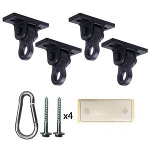lot 6531 image: ABUSA Heavy Duty Black Swing Hangers Screws Bolts Included Over 5000 lb Capacity Playground Porch Yoga Seat Trapeze Wooden Sets Indoor Outdoor (4 Pack)