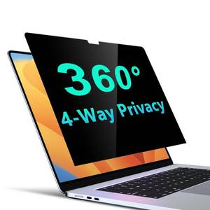lot 6543 image: PYS 4-Way Privacy Screen for MacBook Pro 16 inch (2024-2021, M4, M3, M2, M1) - 360° Anti-Spy Filter, Matte Anti-Glare Protector, Scratch-Resistant Film, Laptop Privacy Filter Shield