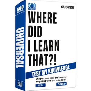 lot 6548 image: QUOKKA Trivia Games for Adults with 500 Questions - Fun Adult Board Game Trivia Cards for Teens, and Families Trivia Cards with Answers Great Board Games Trivia for Family Party and Game Night