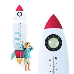 lot 6573 image: The Rocket Wooden Height Chart for Kids  Space Theme Growth Chart for Wall  Galaxy Wall Decor for Kids Room  Tracks Height Up to 4ft  Easy No-Tool Installation