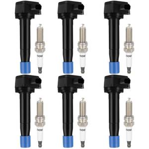 lot 6575 image: ECCPP UF60397390 6 ignition coils  6 iridium Spark Plugs For 08-12 for HONDA Accord,08-17 Odyssey,12 Crosstour09-12 for Acura Rl,09-14 Tl,10-14 Tsx 3.5L 3.7L V6