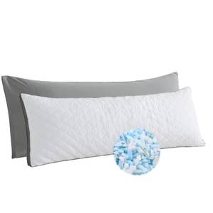 lot 6576 image: WhatsBedding Memory Foam Body Pillow with Removable Pillowcase -Fluffy Body Pillows for Adults -Large Long Bed Pillows for Sleeping - White