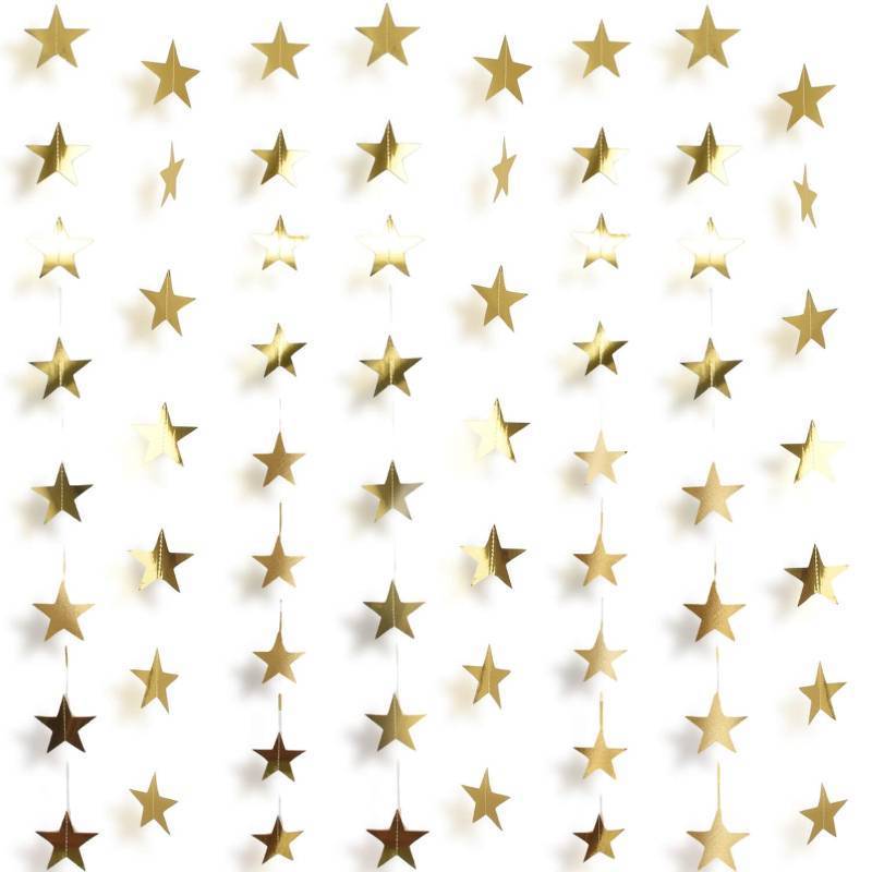 lot 9305 image: Rypyp 105Feet Gold Star Garland Hanging Graduation 2026 Party Supplies Decor- Golden Star Double Side Twinkle Paper Stars Streamers Banner for Birthday Decorations Wall Starry Night, 8Pack