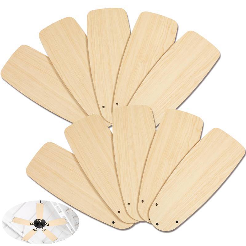lot 9838 image: Kittmip 10 Pack Replacement Fan Blades for 42 Ceiling Weatherproof Fan Blades Replacement for Indoor Outdoor(Wood Color)
