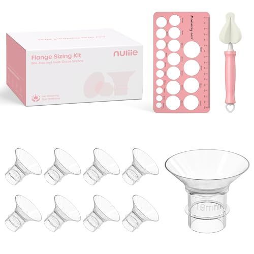 lot 2038 image: Nuliie 8PCS Silicone Flanges Insert Replacement Kit, Flange Sizing Kit 19mm for 24mm FlangeShield Breast Pumps, Pumping Essential Kit for Moms