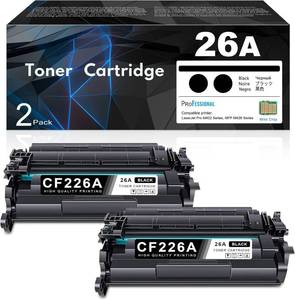 lot 6611 image: 26A CF226A Toner Cartridge 2 Pack (with CHIP) (7,200 Pages in Total) Compatible Replacement for HP 26A CF226A 26X CF226X Pro M402dn M402n M402dw Pro MFP M426fdw M426fdn M426dw Series Printer Ink