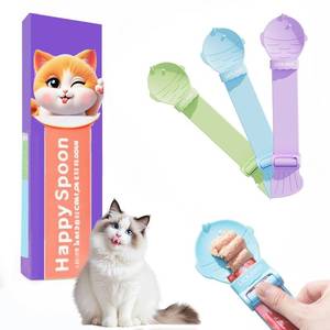 lot 6619 image: LICKJIMO-3PC Cat Treat Spoon Squeeze with Roller Squeezer,Cat Treat Feeder Spoon for Lickable Churu Cat Treats,Cat Spoon for Licky Treats,No Leftover,Zero Waste(3 Color)