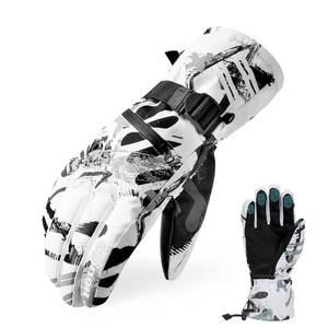lot 6636 image: HOIHOO Ski Gloves, Waterproof Snow Gloves -30 Winter Gloves for Cold Weather Touchscreen Snowboard Glove Warm for Men Women (White, Medium)