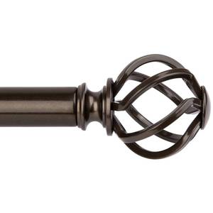 lot 6641 image: KAMANINA Bronze Curtain Rod 32 to 58 inch(2.6-4.8ft), Adjustable Decorative 1 inch Curtain Rods for Windows 28 to 48 inch, Single Drapery Rod with Twisted Cage Finials