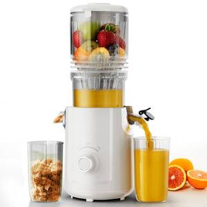 lot 6644 image: Cold Press Juicer, Juicer Machines Vegetable and Fruit with 5.3 Large Feed Chute, Electric Juicers of Pulp Seperation with 99% High Juice Yield, Preserves Nutrients, BPA Free, Easy to Clean, White