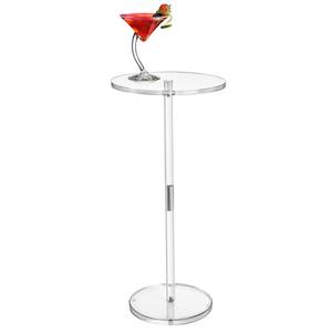 lot 6650 image: WRINGKIT Acrylic Drink Table for Small Spaces, Clear Side End Tables, 10 L x 10 W x 21.3 H, Small Round Drink Table for Living Room, Bathroom, Office, Drinks Stand Side Tables