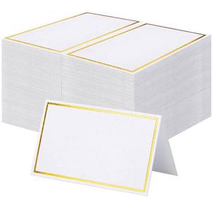 lot 6656 image: Premium Place Cards, Small Table Cards with Gold Foil Border, 2 x 3.5 Tent Card, Escort Cards, Name Card, Wedding Place Cards for Wedding, Table, Dinner Parties, Seating Card