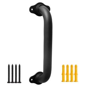 lot 6675 image: Purife 12 Inch Wall Mount Stairs Hand Rails Indoor - 1FT Metal Pipe Handrail, Outdoor Stairway Steps Safety Railing, Deck Porch Rail, Safety Grab Bar for Stairs (Matte Black)