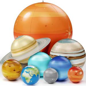 lot 6682 image: Dan&Darci Inflatable Solar System Planets for Kids - Science Toys - Boys Room Decor Ceiling - Space Easter Gifts - Outer Space Themed Party Decorations - Astronomy Gifts 5-7, 6-8, 8-12 Years Classroom