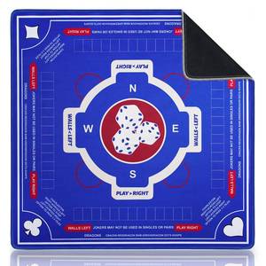 lot 6684 image: CYAOOI Mahjong Mat for Table with Rules, 31.5x31.5 Inch American Mahjong Mat, Non-Slip Rubber Game Mat for Mahjong Tiles, Poker, Board Games, Portable Neoprene Table Mat with Bag