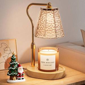 lot 6704 image: Candle Warmer Lamp with Timer Dimmable, Height Adjustable Wax Melt Warmer for Home Decor &amp New Home Bedroom, Vintage Candle Lamp for Scented Wax Jar Candles with 2 Bulbs,Birthday Gift for Women &amp Moms