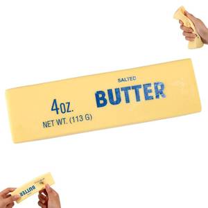 lot 6707 image: Lyreh 1pcs Squeeze Butter Squishy Toy, PU Material Butter Stick Slow Rising Squeeze Food Fidget Toy for Office School (Light Yellow)