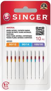 lot 6718 image: SINGER 8-Pack Universal 2020 Sewing Machine Needles, Assorted, Size 8012, 9014, 10016