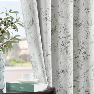 lot 6735 image: jinchan Floral 95% Blackout Curtains for Bedroom 96 Inches Long, Green Flower Patterned Curtain Black Out Printed Curtains Cottage Core Curtain Grommet Top Window Drapes Set 2 Panels