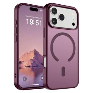 lot 6739 image: SUPFINE Magnetic for iPhone 17 Pro Case (Compatible with MagSafe)(Military Grade Drop Protection) Translucent Matte Shockproof with Anti-Fingerprint Phone Cover 2025,Wine Red