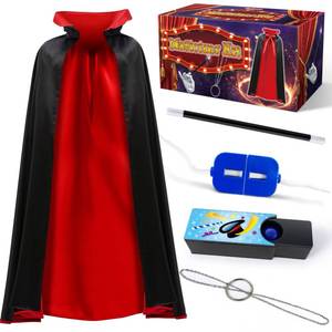 lot 6755 image: PATIFEED Magic Kit, Magician Costume Set with Cloak Cape, Christmas Halloween Dress Up & Pretend Play Magic Tricks for Kids Ages 6 7 8 9 10 11 12