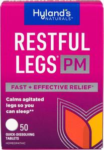 lot 6762 image: Hylands Restful Legs PM, Nighttime Formula, Calms Agitated Legs so You Can Sleep, 50 Quick Dissolving Tablets