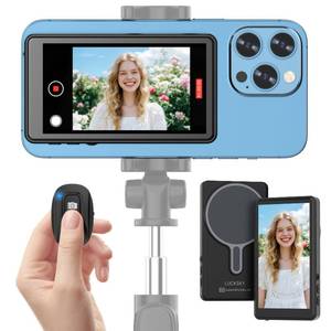lot 6774 image: Vlog Selfie Monitor Screen iPhone, 4K 60fps Recording, Wireless Screen Mirroring with Remote Control, Magnetic Fixation, 180° Rotation, 3 Levels of Brightness, Compatible with iPhone &amp Android