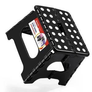 lot 6779 image: ACSTEP 7.5 Inch Folding Step Stool Foldable Stool Height Kids Step Stool, 176 lb Capacity Plastic Collapsible Stool, Black Small Stepping Stools, Foot Stools Suitable for Kitchen