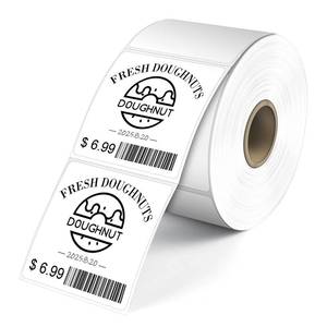 lot 6788 image: L LIKED 2 x 2 Direct Square Thermal Labels, Perforated QR Code and Barcode Stickers & Compatible with Rollo, Zebra and Other Desktop Printers (1 Roll, 750 Labels)