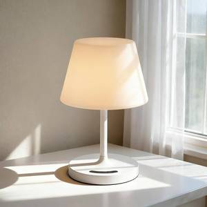 lot 6800 image: Gileolant Cordless Touch Table Lamp, 4000mAh Rechargeable Small Desk Lamp with 3 Color Temperatures & Stepless Dimming, Portable LED Bedside Lamp for Bedroom, Living Room, Patio & Camping, White (Cable not included)