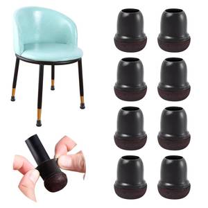 lot 6807 image: Extra Small Chair Leg Floor Protectors, 16PCS Silicone Chair Leg Caps, Felt Chair Leg Pads for Hardwood Floors, Round Metal Barstool Leg Floor Protectors, Anti-Scratches & Noice(Black, Fit0.5-0.75)